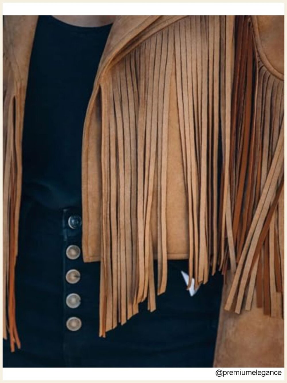 Faux Suede Leather Jackets Women Trendy Western Fringe Cropped Tassel - Picture 4 of 6
